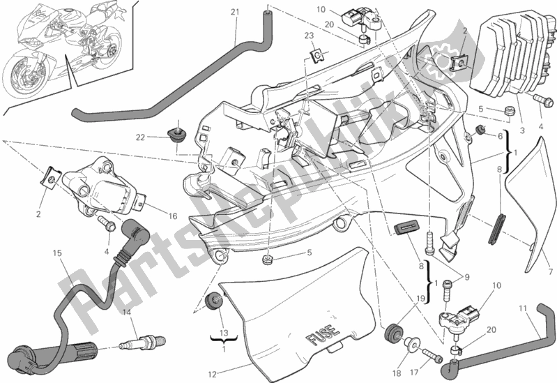 Alle onderdelen voor de Impianto Elettrico Sinistro van de Ducati Superbike 1199 Panigale ABS Brasil 2014